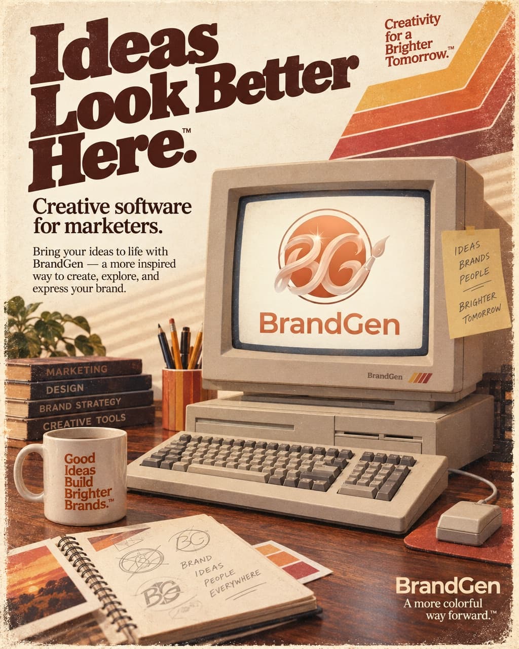 A 1985-style computer magazine advertisement laid out in retro print styling